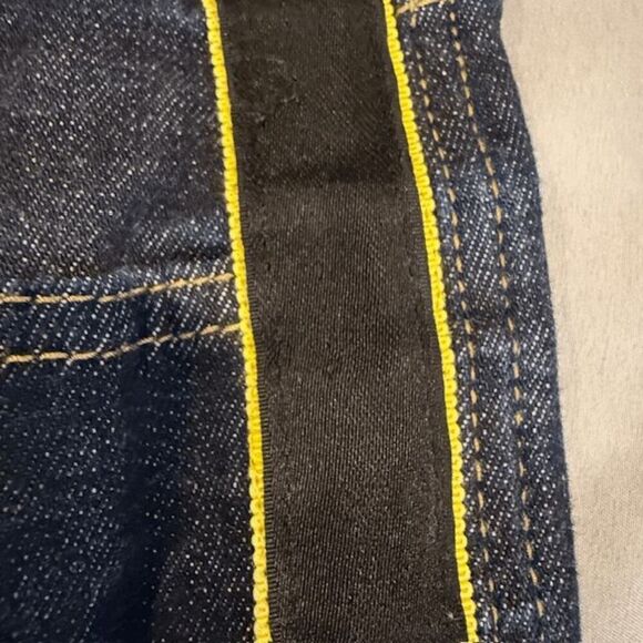 Victoria Beckham Side Stripe Tapered Jeans Dark Wash Black & Gold Stripe Size 28 - Picture 8 of 12